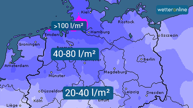 Regenmengen im Oktober für die Nordhälfte