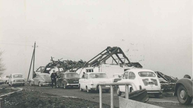 hus totalt ødelagt af tornadoen