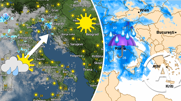 Temperatura oko 20°C. Gdje će biti kiše?