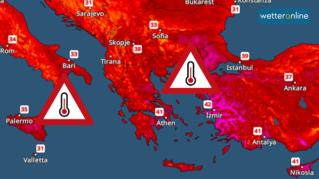 TemperaturRadar-Vorhersage für heute. 