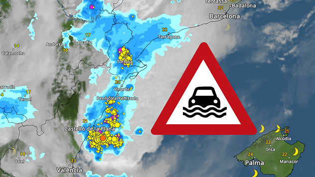 Las tormentas han golpeado con fuerza la fachada oriental de la Península, especialmente Castellón, Valencia y Tarragona. En algunos puntos, las precipitaciones han sido torrenciales.&nbsp;