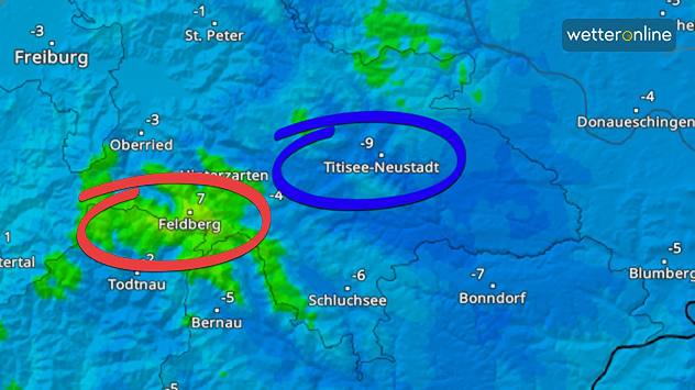 TemperaturRadar zeigt große Unterschiede im Schwarzwald