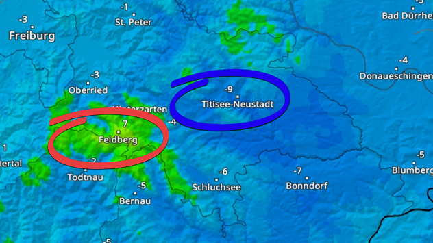 Temperaturunterschiede auf engem Raum im Hochschwarzwald