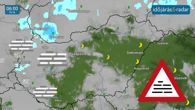 időjárás térkép köd ikonokkal
