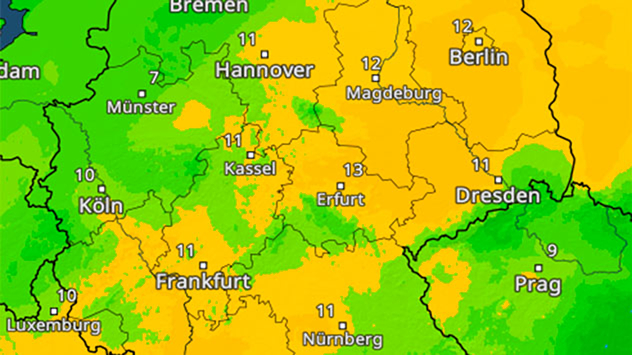 TemperaturRadar Samstag