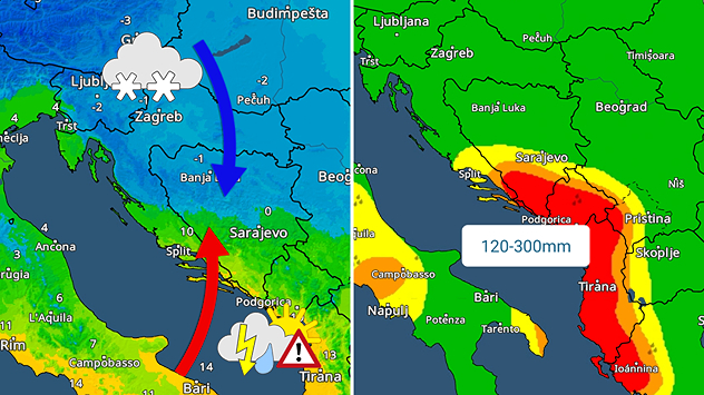 Obilna kiša u regiji. Snijeg sjevernije