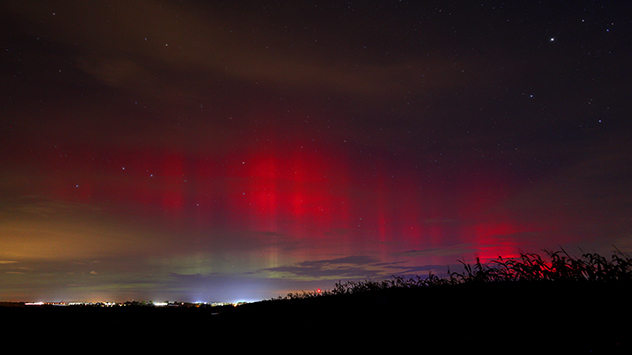 © Ralf K. Auch über Chemnitz war das Leuchten am Himmel gut zu sehen.