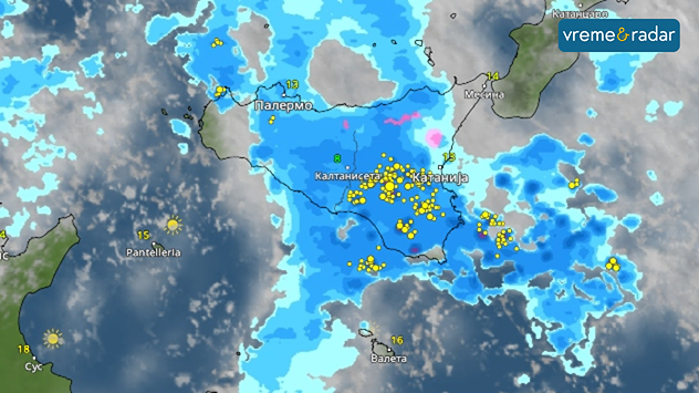 Pljuskovi na Siciliji