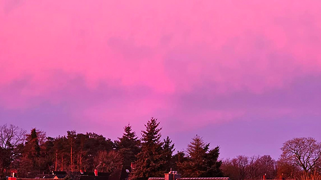 Intensives Morgenrot über Münster