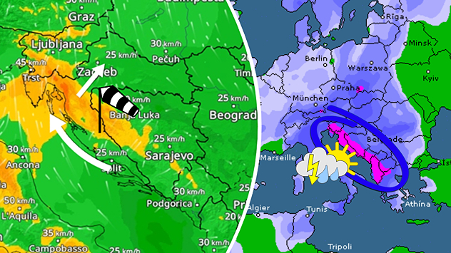 Vjetar jača. Do nedjelje promjenljivije