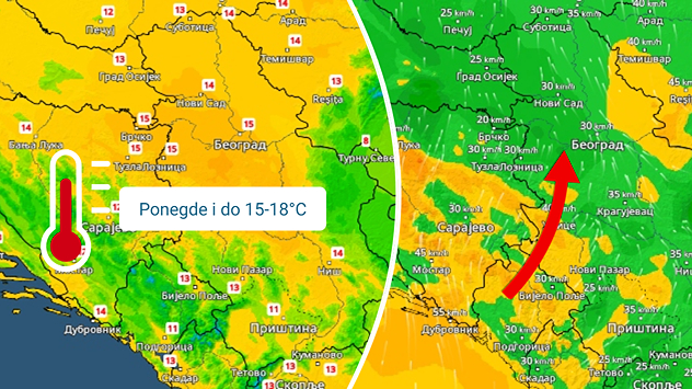 Toplije uz južni vetar