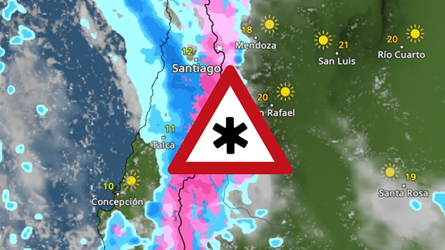 Chile időjárás-radar figyelmeztető szimbólummal