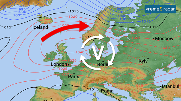 Anticiklon i topliji vazduh