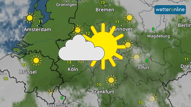 WetterRadar für heute Nachmittag zeigt viel Sonnenschein