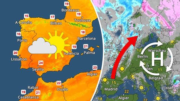 der Frühling in dieser Woche von Spanien her auf den Weg durch Europa.
