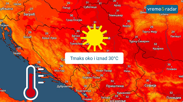 Sunčano i toplo u utorak