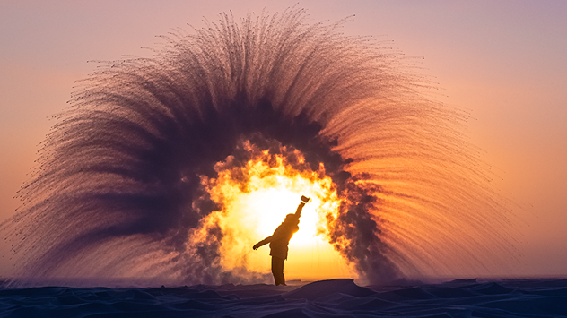 Ефект Мпемби. Гаряча вода замерзає на морозі.