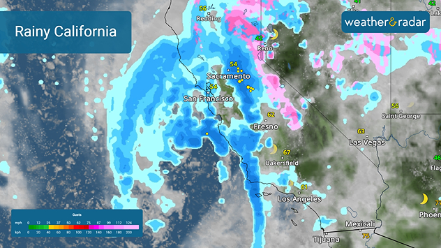 Rain spins into California