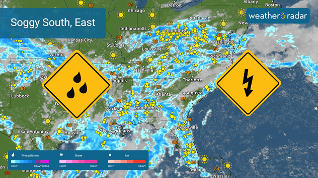 Southeast rain and storms