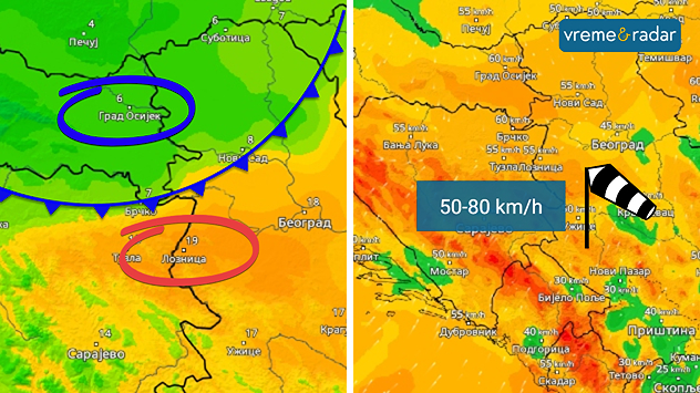 Temperatura i vetar 