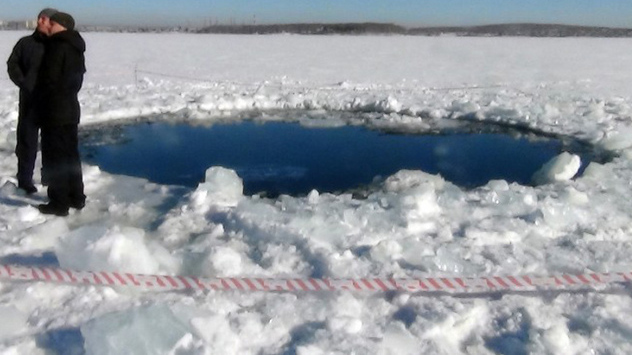 Einschlagsloch des Meteoriten 
