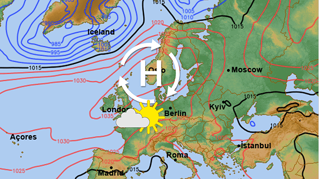 Hoher Luftdruck bestimmt bis weit in die nächste Woche hinein unser Wetter.