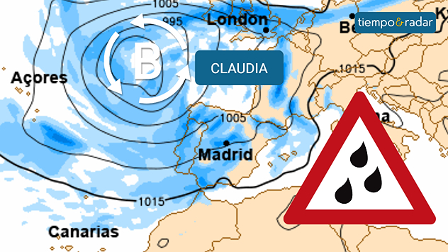 La borrasca Claudia seguirá arrojando precipitación abundante.