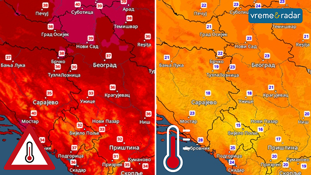 Vruće u utorak i prema sredi