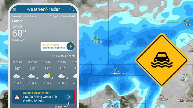 Heavy rainfall is expected across the Plains and Southwest, with flash flooding possible.