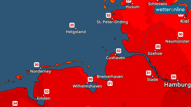 TemperaturRadar Nordsee 