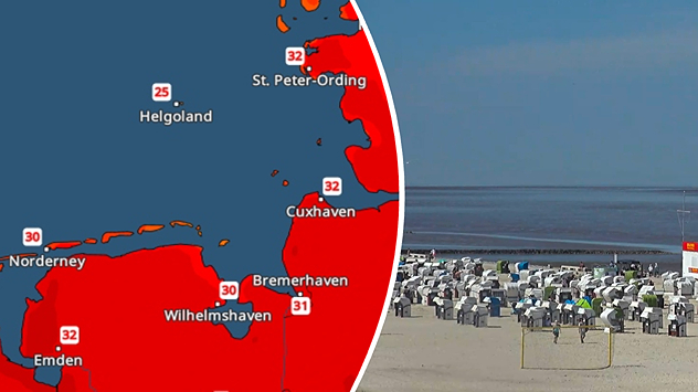 TemperaturRadar Nordsee Webcam Strand