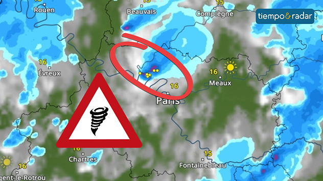 El radar del tiempo captó la célula tormentosa que dejó el tornado.