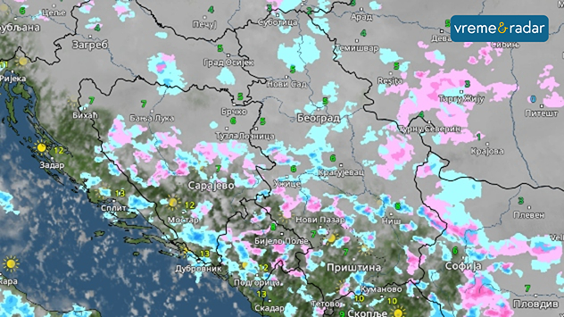 Oblaci i slabe padavine u subotu