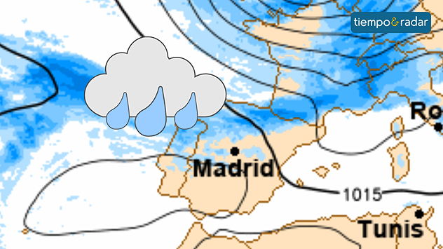 La circulación atlántica dominará el panorama meteorológico hasta final de semana, con lluvias y viento intenso. 