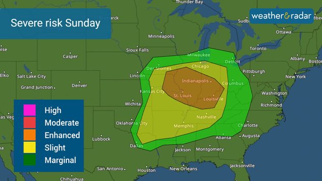 Sunday's severe risk