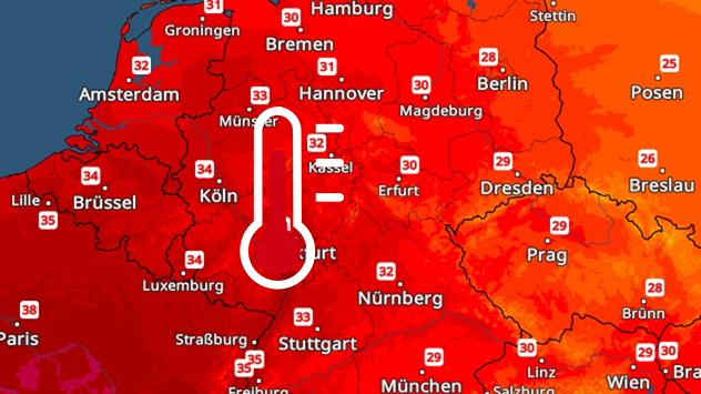 TemperaturRadar zeigt Hitze in Deutschland