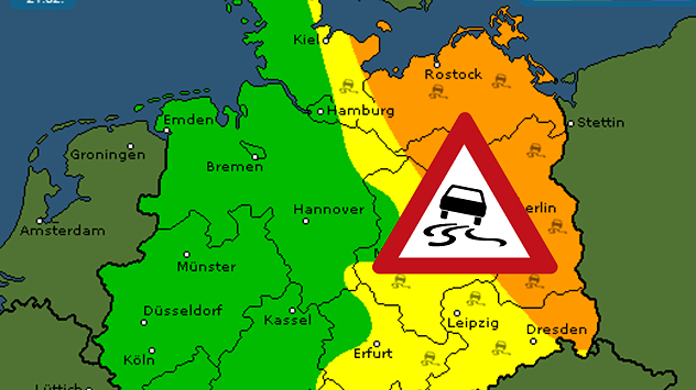 Unwetterwarnung vor Glätte für den Osten Deutschlands
