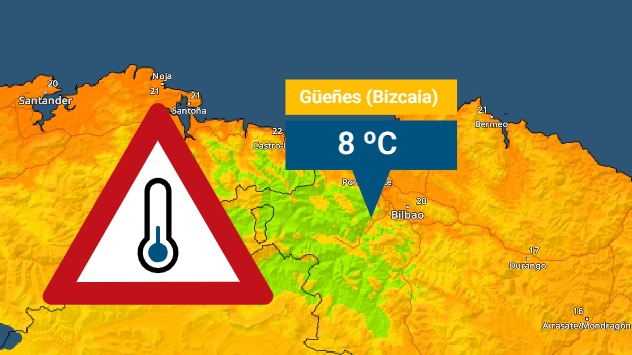 Mientras buena parte de España se sofocaba bajo una intensa ola de calor, Güeñes, en Vizcaya, registró la temperatura más baja del país.