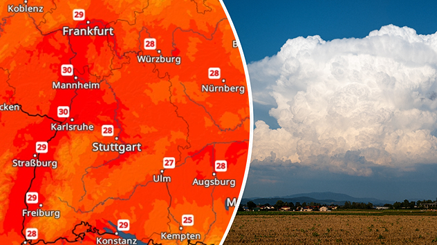 TemperaturRadar zeigt 30 Grad am Oberrhein