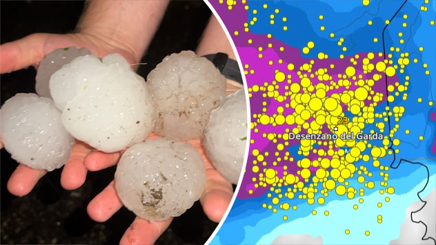 Riesenhagel am Gardasee