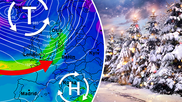 Bringt uns ein Tief zu Weihnacht mildes und nasses Wetter, oder wird es doch eher weiß?