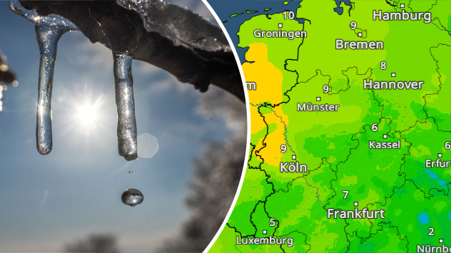 Starkes Tauwetter setzt sein. Der Schnee schmilzt dahin.