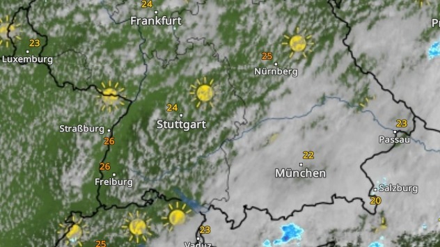 WetterRadar von Mittwochnachmittag