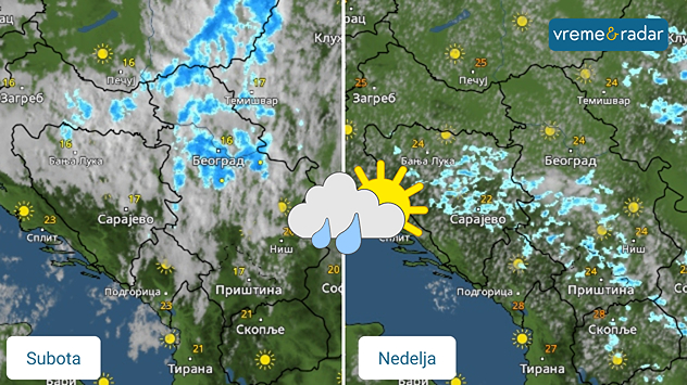 Lokalni pljuskovi za vikend