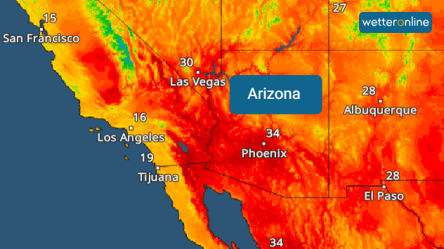TemperaturRadar für den Süden der USA