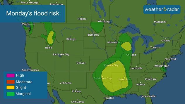 Monday's flood risk