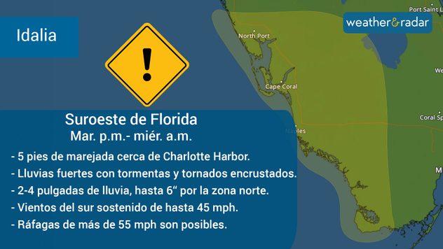 Amenazas para la costa suroeste de Florida por Idalia.