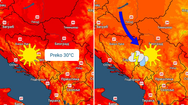 Vruće, pa osveženje i poneki pljusak