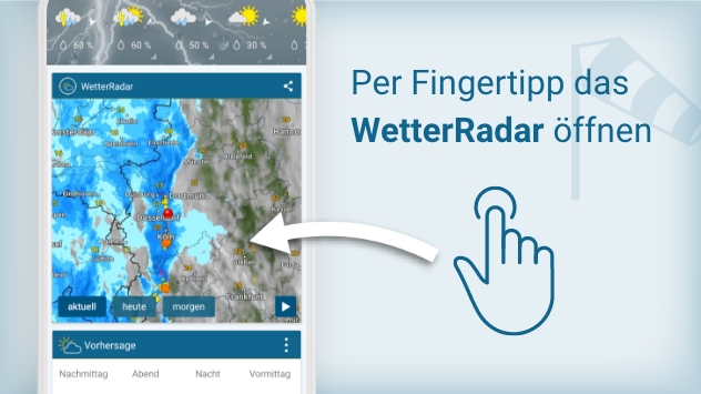 WetterRadar Per Fingertipp das WetterRadar öffnen