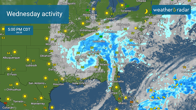 Heavy rain and husty winds will keep the eastern half active today,